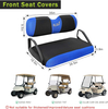 Golf Cart Seat Covers Fit for EZGO TXT EZGO RXV Club Car DS 2000-Up Front Seat Covers Stretchy Breathable Washable（Black & Blue )