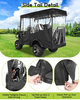 Golf Cart Enclosure Rain Cover 4 Passenger for EDACAR TERRAIN Extended Roof(Black)