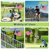 Golf Cart Flag Holder for Club Car Precedent DS Tempo Onward EZGO TXT RXV Yamaha Flag Pole Mount Kit Set with USA Flags (12 x 18 Inch) Golf Cart Accessories