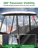 Golf Cart Enclosure for Short Roof 4 Passenger for Club car Precedent / DS / EZGO TXT / RXV / YAMAHA G29, Waterproof Windproof Driving Rain Cover with 4-Sided Clear Windows Roll-Up Zipper Door
