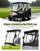 Golf Cart Enclosure for 2 Passenger for Precedent / Tempo / Onward / TXT / RXV / G29, Waterproof Windproof Driving Rain Cover with 4-Sided Clear Windows Side Roll-Up Zipper Door 