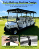 Golf Cart Enclosure for 8 Passenger for Club Car Villager, Waterproof Windproof Driving Rain Cover with 4-Sided Clear Windows Roll-Up Zipper Door