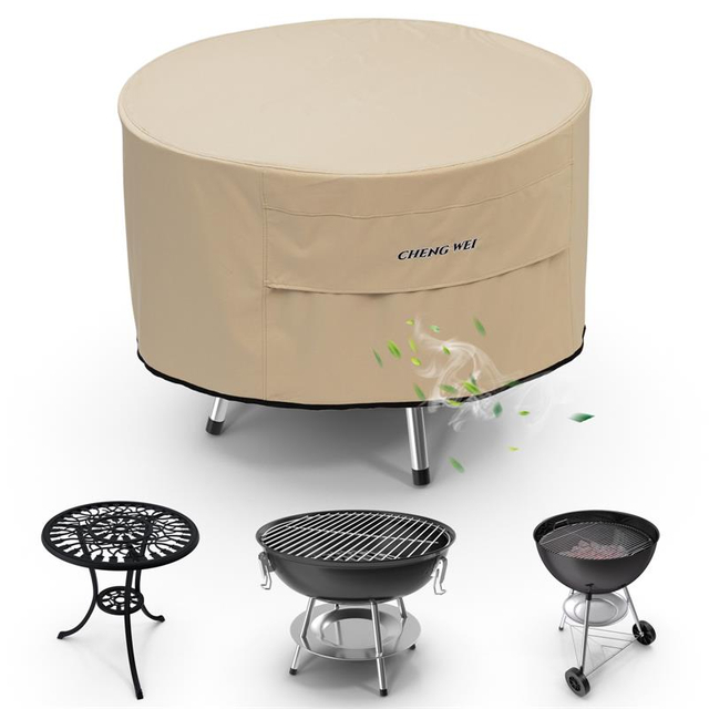 Fire Pit Cover Round 28/32/36/40/44/50inch,Patio Fire Table Cover