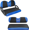 Golf Cart Seat Covers Front and Rear Set Fit for Club Car Precedent Tempo Yamaha G29 Front Seat and Aftermarket Back Seat Covers （Black & Blue )