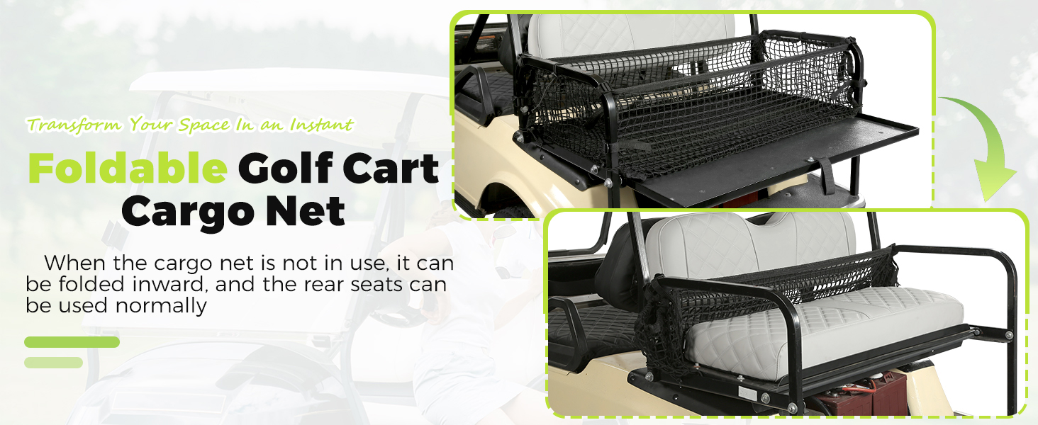 Golf Cart Cargo Net for Club Car EZGO Yamaha Adjustable Elastic Storage Net (5)