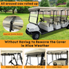 Golf Cart Enclosure for 8 Passenger for Club Car Villager, Waterproof Windproof Driving Rain Cover with 4-Sided Clear Windows Roll-Up Zipper Door - Beige