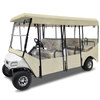 Golf Cart Enclosure for 6 Passenger for Club Car Villager, Waterproof Windproof Driving Rain Cover with 4-Sided Clear Windows Roll-Up Zipper Door - Beige