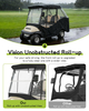 Golf Cart Enclosure for Short Roof 4 Passenger for Club car Precedent /DS / EZGO TXT / YAMAHA G29, Waterproof Windproof Driving Rain Cover with 4-Sided Clear Windows Side Roll-Up Zipper Door