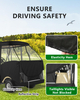 Golf Cart Enclosure for Short Roof 4 Passenger for Club car Precedent / DS / EZGO TXT / RXV / YAMAHA G29, Waterproof Windproof Driving Rain Cover with 4-Sided Clear Windows Roll-Up Zipper Door