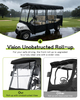 Golf Cart Enclosure for 6 Passenger for Club Car Villager, Waterproof Windproof Driving Rain Cover with 4-Sided Clear Windows Roll-Up Zipper Door