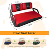 Golf Cart Seat Covers Fit for Yamaha G22 G19 G16 G9 G2 Front Standard Seat（Breathable Mesh Fabric，Red&Black）