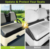 Golf Cart Seat Covers Front and Rear Set Fit for Club Car Precedent Tempo Yamaha G29 Front Seat and Aftermarket Back Seat Covers Grey&Black