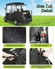 Golf Cart Enclosure for Short Roof 4 Passenger for Club car Precedent /DS / EZGO TXT / YAMAHA G29, Waterproof Windproof Driving Rain Cover with 4-Sided Clear Windows Side Roll-Up Zipper Door