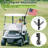 Golf Cart Flag Holder with USA Flag Pole Mount Kit Set Fit for EZGO TXT RXV Club Car Precedent Tempo DS Yamaha Boat Heavy Duty Windproof Bracket Set (with Flag 12x18 Inch)