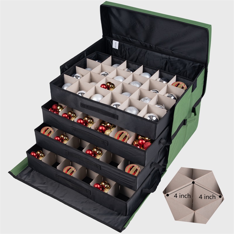 Christmas Ornament Storage Box 3 Trays 72 Ornament and 4 Trays 96 Ornament