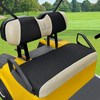 Golf Cart Seat Covers Fit for EZGO TXT RXV Club Car DS After 2000 Front Standard Seat,Stretchy Breathable Fabric Washable (Black&Beige)