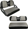 Golf Cart Seat Covers Front and Rear Set Fit for Club Car Precedent Tempo Yamaha G29 Front Seat and Aftermarket Back Seat Covers Grey&Black