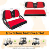 Golf Cart Seat Covers Kit,Front and Rear Seat Covers for Club Car Precedent Tempo and Yamaha G29 Seat Covers Ordinary Seat（Red&Black）