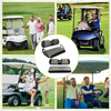 Golf Cart Seat Covers Front and Rear Seat Cushion Covers Fit for EZGO TXT RXV Club Car DS 2000-Up Stretchy Breathable Washable （Grey & Black）