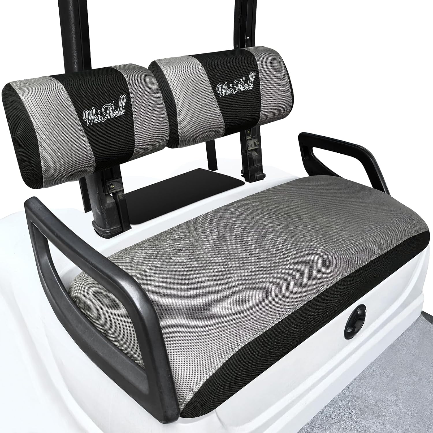 Golf Cart Seat Covers Fit for Yamaha G22 G19 G16 G9 G8 G6 G2 Club Car DS Pre-2000 Front Seat Cover Stretchy Breathable Washable(Grey & Black)