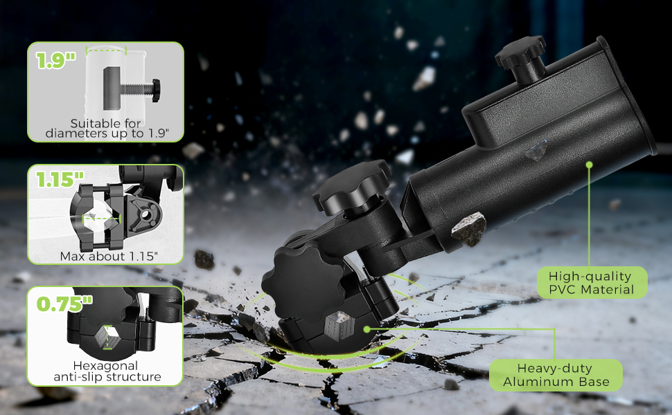 Heavy-duty Golf Push Cart Umbrella Holder Universal Umbrella Holder Mount Kit (3)