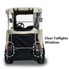 Short Roof 2 Passenger Golf Cart Driving Enclosures for TXT / RXV / Club Car Precedent / TEMPO / DS / YAMAHA,Waterproof Windproof Transparent Window Golf Cart Rain Cover