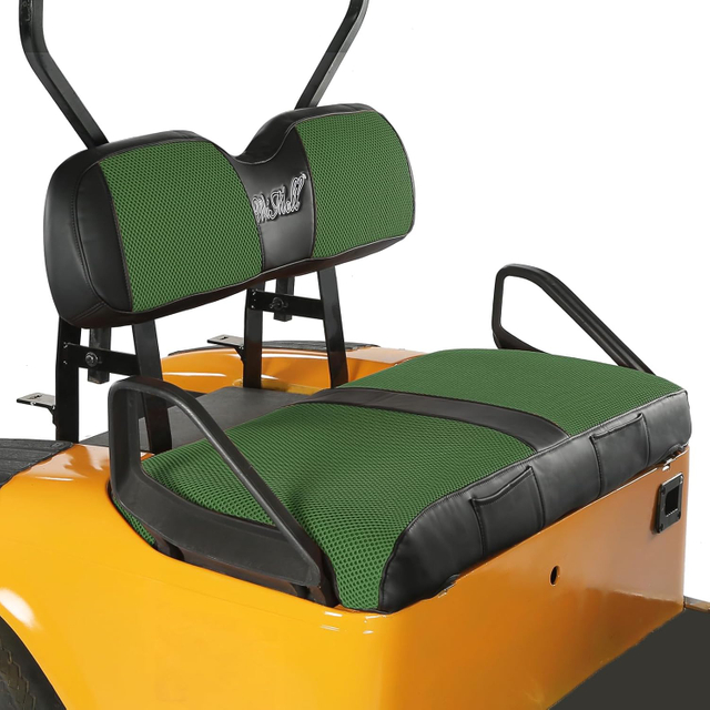 Golf Cart Seat Covers Fit for EZGO TXT Front Seat Ordinary Cushion Covers Breathable Mesh Patchwork Vinyl Leather