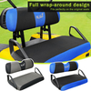 Golf Cart Seat Covers Fit for EZGO TXT EZGO RXV Club Car DS 2000-Up Front Seat Covers Stretchy Breathable Washable（Black & Blue )
