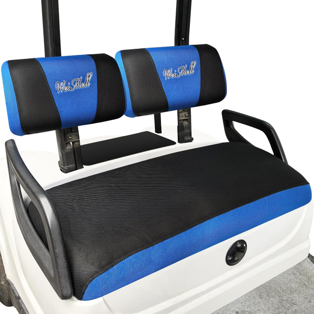 Golf Cart Seat Covers Fit for Yamaha G22 G19 G16 G9 G8 G6 G2 Club Car DS Pre-2000 Front Seat Cover Stretchy Breathable Washable（Black & Blue )