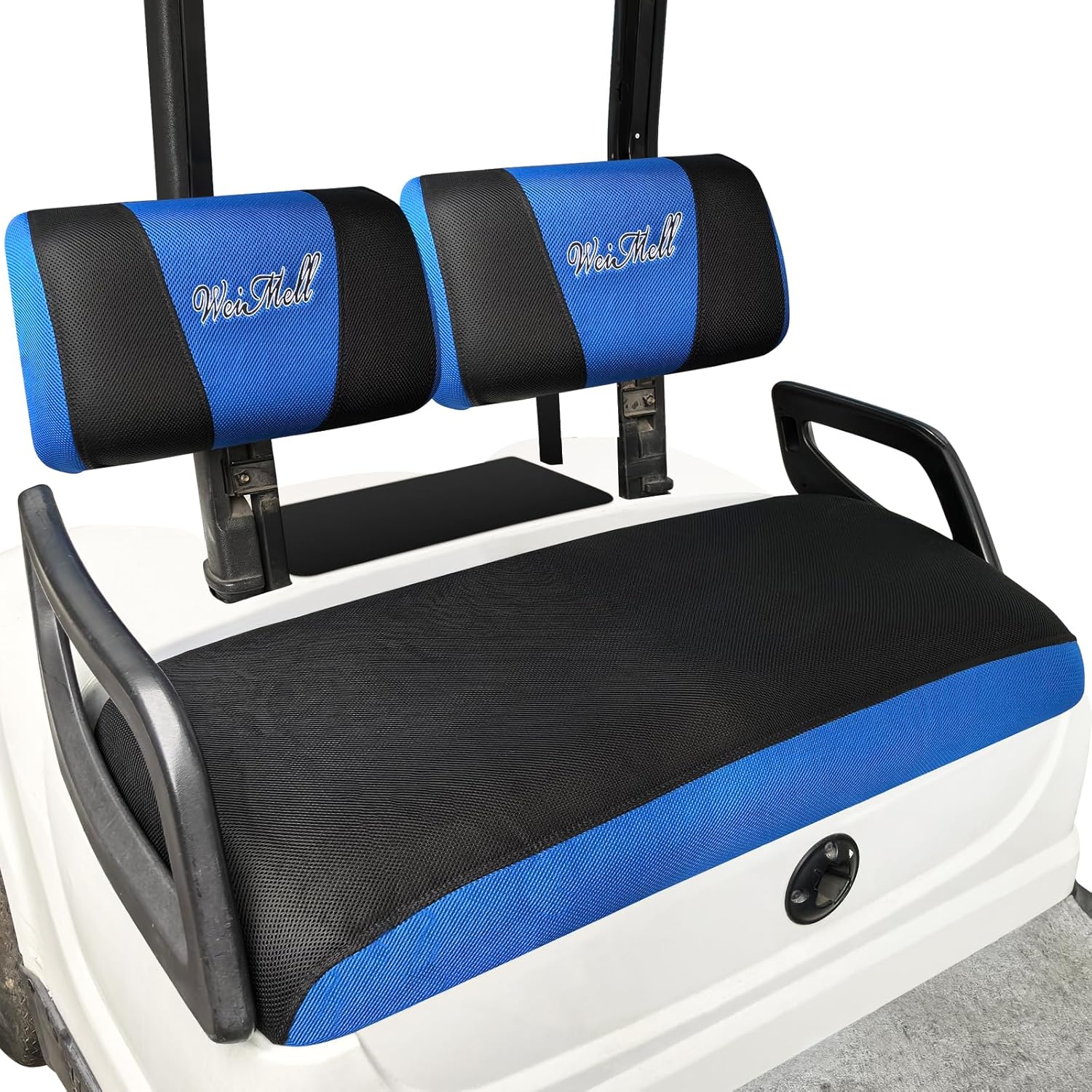 Golf Cart Seat Covers Fit for Yamaha G22 G19 G16 G9 G8 G6 G2 Club Car DS Pre-2000 Front Seat Cover Stretchy Breathable Washable（Black & Blue )