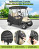 Golf Cart Enclosure No Windshield Curtain Rain Cover 2 Passenger for Club Car Precedent Short Roof(Black)