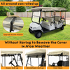 Golf Cart Enclosure for 6 Passenger for Club Car Villager, Waterproof Windproof Driving Rain Cover with 4-Sided Clear Windows Roll-Up Zipper Door - Beige