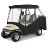 Golf Cart Enclosure for Short Roof 4 Passenger for Club car Precedent / DS / EZGO TXT / RXV / YAMAHA G29, Waterproof Windproof Driving Rain Cover with 4-Sided Clear Windows Side Roll-Up Zipper Door