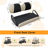 Golf Cart Seat Covers Fit for EZGO TXT RXV Club Car DS After 2000 Front Standard Seat,Stretchy Breathable Fabric Washable (Black&Beige)