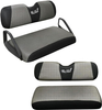 Golf Cart Seat Covers Front and Rear Seat Cushion Covers Fit for EZGO TXT RXV Club Car DS 2000-Up Stretchy Breathable Washable （Grey & Black）