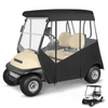Golf Cart Enclosure No Windshield Curtain Rain Cover 2 Passenger for Club Car Precedent Short Roof(Black)