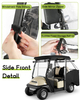 Golf Cart Enclosure for Short Roof 4 Passenger for Club car Precedent /DS / EZGO TXT / YAMAHA G29, Waterproof Windproof Driving Rain Cover with 4-Sided Clear Windows Side Roll-Up Zipper Door