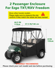 Golf Cart Enclosure for 2 Passenger for Precedent / Tempo / Onward / TXT / RXV / G29, Waterproof Windproof Driving Rain Cover with 4-Sided Clear Windows Roll-Up Zipper Door 