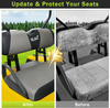Golf Cart Seat Covers Fit for EZGO TXT EZGO RXV Club Car DS 2000-Up Front Seat Covers Stretchy Breathable Washable（Grey & Black）