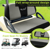Golf Cart Seat Covers Front and Rear Set Fit for Club Car Precedent Tempo Yamaha G29 Front Seat and Aftermarket Back Seat Covers Grey&Black