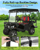 Golf Cart Enclosure Rain Cover 4 Passenger for EDACAR TERRAIN Extended Roof(Black)