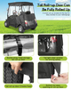 Golf Cart Enclosure No Windshield Curtain Rain Cover 2 Passenger for Club Car Precedent Short Roof(Black)