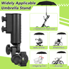 Heavy-duty Golf Push Cart Umbrella Holder 180° Adjustable for Stroller Bicycle Bike Wheelchair Mobility Scooter Beach Chair Windproof Universal Umbrella Bracket
