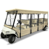 8 Passenger Golf Cart Driving Enclosures for Club Car Villager 8,Waterproof Windproof Transparent Window Golf Cart Rain Cover(Beige)