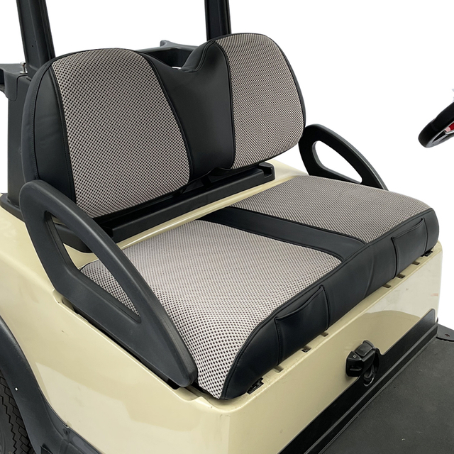 Golf Cart Front Seat Cover for EZGO TXT RXV & Club Car Precedent DS TEMPO &Yamaha(Mesh Fabric and Leather)