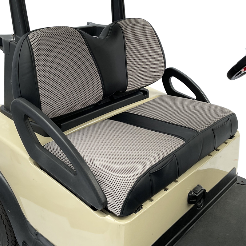 Golf Cart Front Seat Cover for EZGO TXT RXV & Club Car Precedent DS TEMPO &Yamaha(Mesh Fabric and Leather)