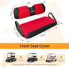 Golf Cart Seat Covers Fit for EZGO TXT RXV Club Car DS After 2000 Front Standard Seat,Stretchy Breathable Fabric Washable (Red&Black)