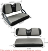Golf Cart Seat Covers Front and Rear Set Fit for Club Car Precedent Tempo Yamaha G29 Front Seat and Aftermarket Back Seat Covers Grey&Black