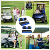 Golf Cart Seat Covers Front and Rear Seat Cushion Covers Fit for EZGO TXT RXV Club Car DS 2000-Up Stretchy Breathable Washable（Black & Blue )