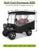 Golf Cart Enclosure Rain Cover 4 Passenger for EDACAR TERRAIN Extended Roof(Black)